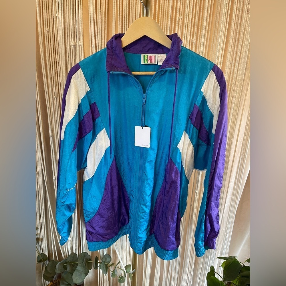 Bold Spirit Vintage Colorblock Windbreaker Jacket windbreaker size L purple blue
